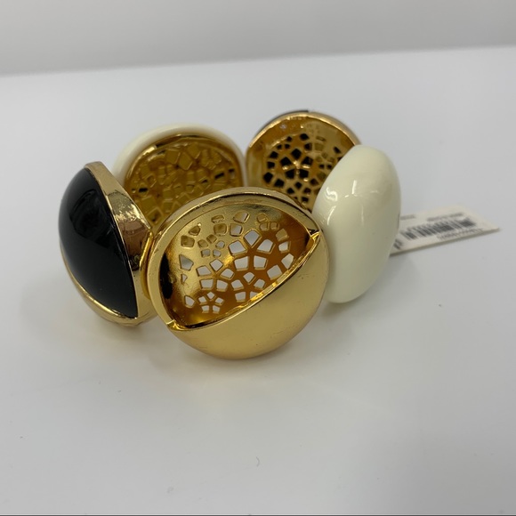 Trina Turk Stretch gold black cream bracelet - Picture 9 of 10